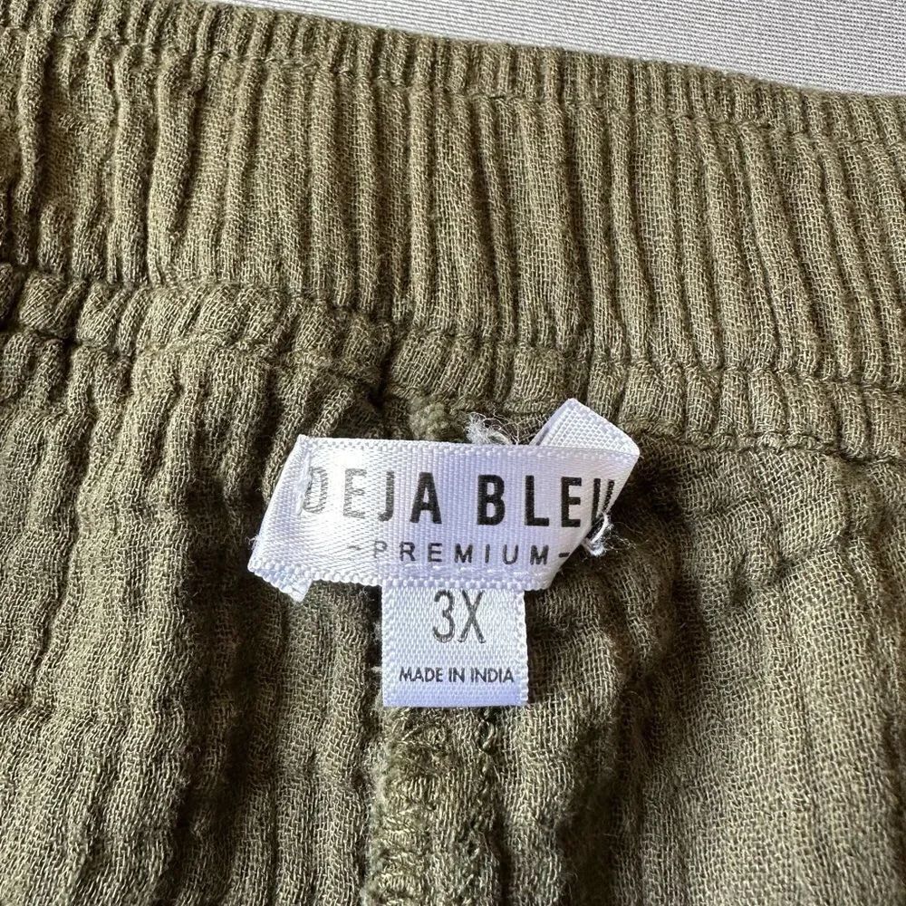 🎉5 for $45🎉 Deja Bleu Shorts Women Size 3X Waffle Green - Picture 6 of 6